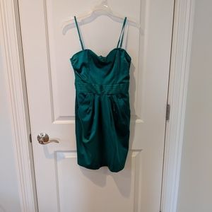 H&M satin green party dress